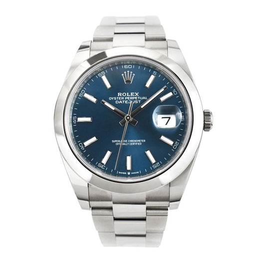 ROLEX 41mm Stainless Steel DateJust 41 Blue Index Dial Model 126300