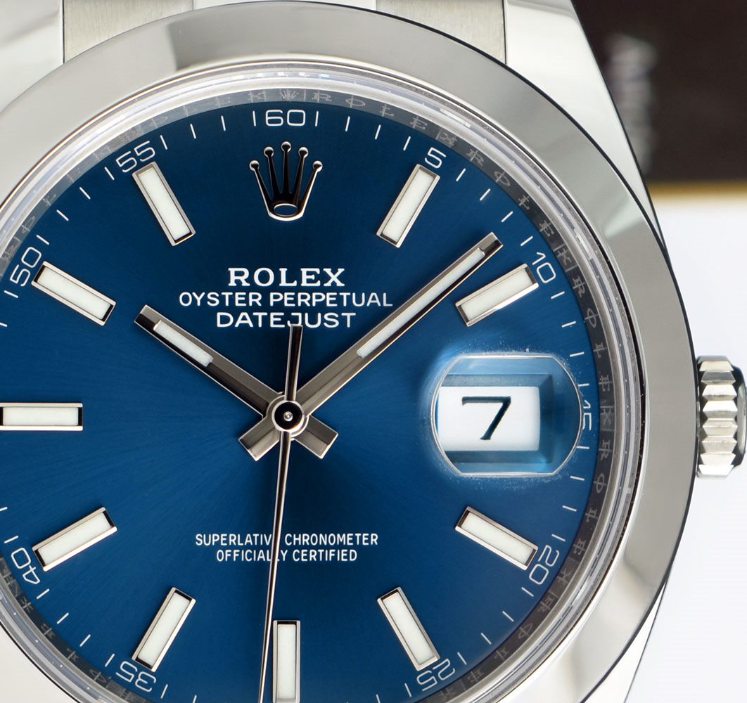 ROLEX 41mm Stainless Steel DateJust 41 Blue Index Dial Model 126300